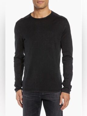 John Varvatos Flawed Walter Long Sleeve Acid Wash Crewneck T-Shirt